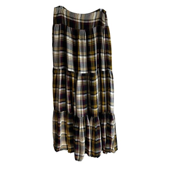 Natural Life Plaid Maxi Pull On Skirt M - Picture 1 of 8